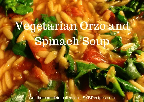 Vegetarian Orzo and Spinach Soup by SKBrecipes.com